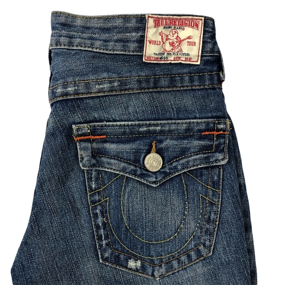 True Religion Flare Distressed Jeans Size 26 Women - Picture 7 of 11